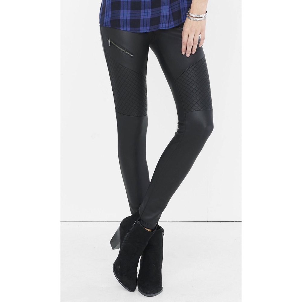 Express Scuba Faux Leather Moto Leggings Small